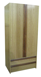 Homestead Double Door Wardrobe w\/2 Bottom Drawers, Interior Shelf & Clothes Rod, 30"W, 78"H